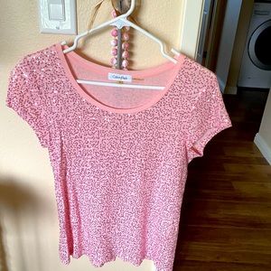 Calvin Klein Pink Sequin T-Shirt Size Small